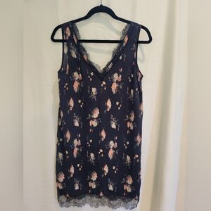 All Saints, navy blue, silk dress, size medium.